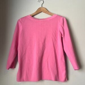 Talbots rayon blend bumblegum pink boat neck quarter sleeve sweater feminine